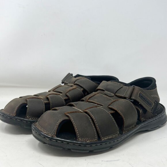 Rockport Men’s Brown Sandals Darwyn Fisherman Closed Toe Size 8.5 - Picture 1 of 8